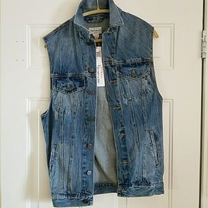 For The Republic Long Denim Vest NWT